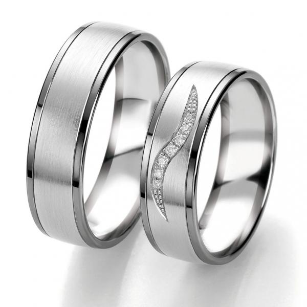 Trauringe Weissgold von Breuning DR 063190 / HR 063200