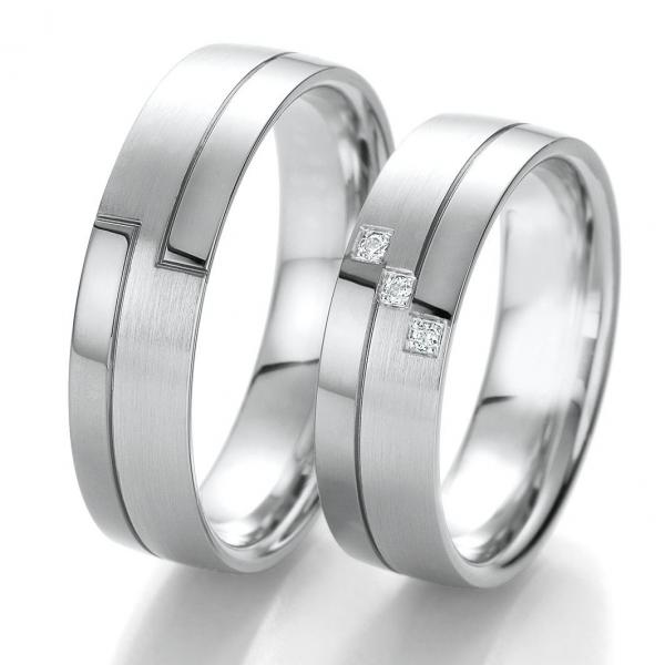 Trauringe Weissgold von Breuning DR 063250 / HR 063260