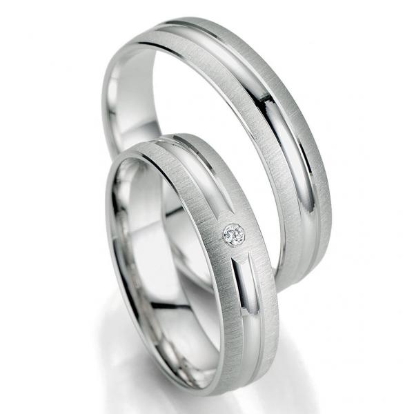 Trauringe Weissgold von Breuning DR 070330 / HR 070340