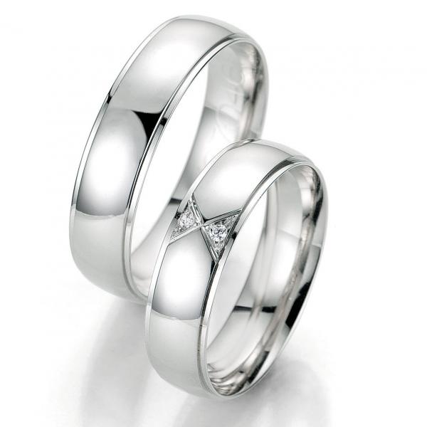Trauringe Weissgold von Breuning DR 070450 / HR 070460