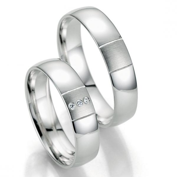 Trauringe Weissgold von Breuning DR 070470 / HR 070480
