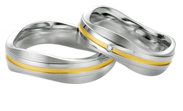 Partnerringe Silber von Breuning DR 080330 / HR 080340