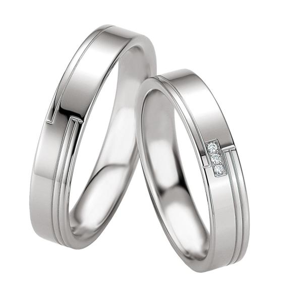 Partnerringe Silber von Breuning DR 080670 / HR 080680