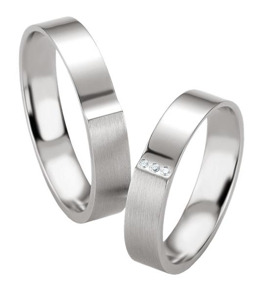 Partnerringe Silber von Breuning DR 080830 / HR 080840