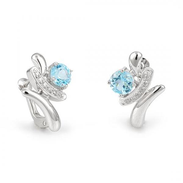 Breuning Ohrschmuck - Edel Topas hell/Brillant 0,072 Ct. w/si 10