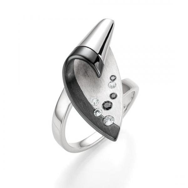 Breuning Ring - E.Safir Weiss/diam. 0,065 Ct. Schwarz 41052670