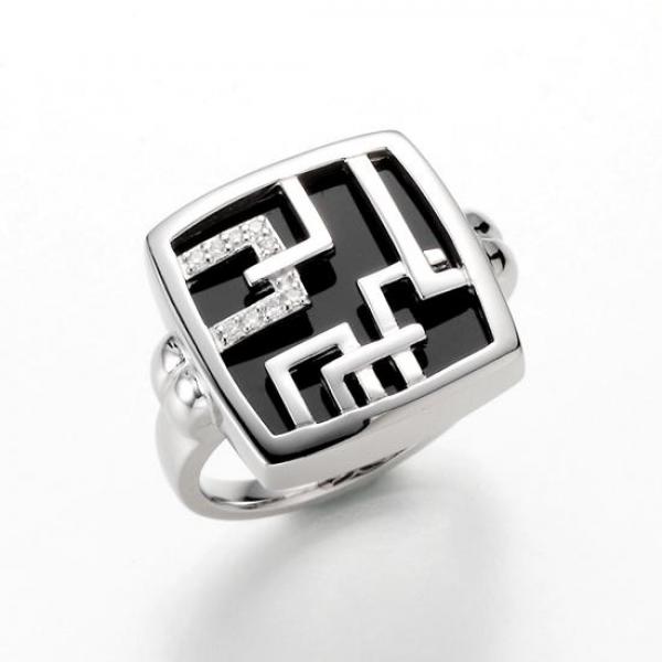 Breuning Ring - E.Onix/Brillant 0,059 Ct. w/p1 41836630