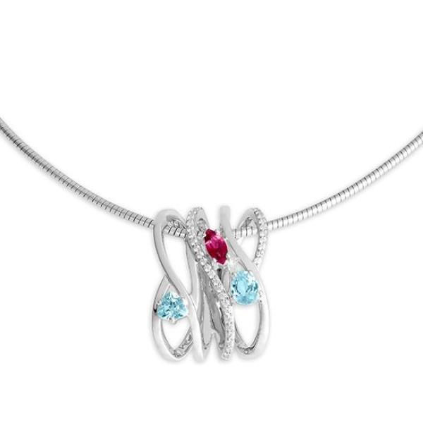 Breuning Anhänger - Edel Topas hell/e.rosa Turmalin/Brillant 0,1