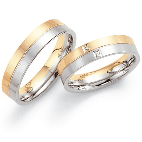 Trauringe Weiss-Rosegold von Fischer 05 05191/050