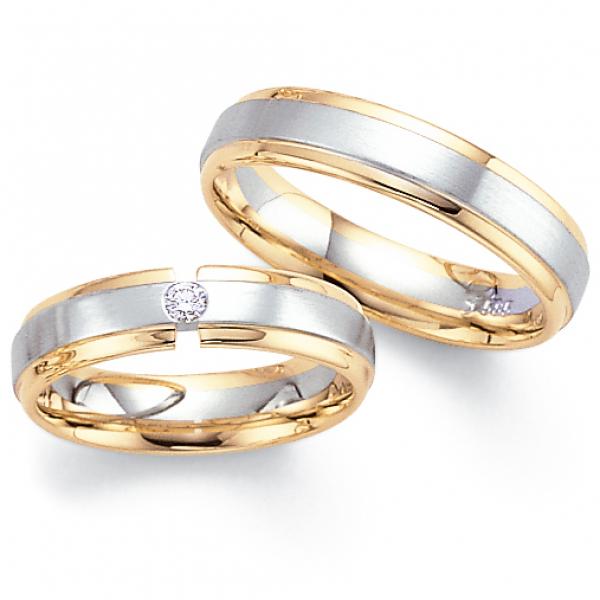 Trauringe Weiss-Rosegold von Fischer 05 05194/050