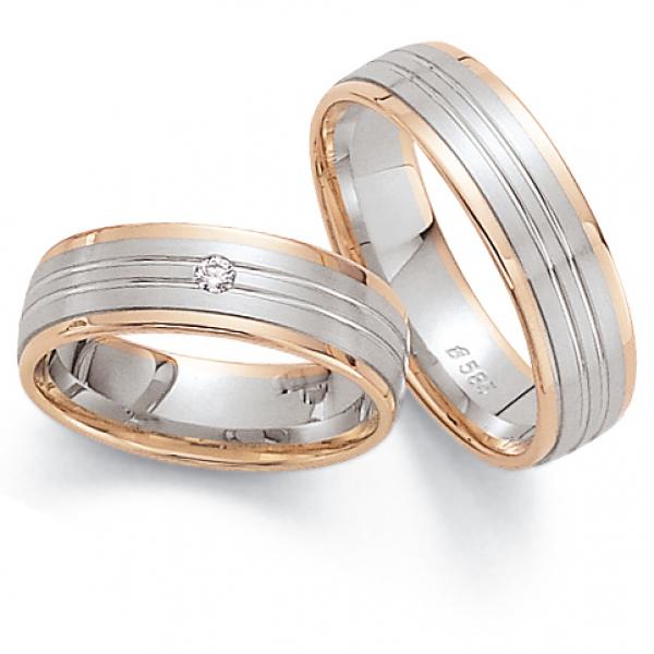 Trauringe Weiss-Rotgold von Fischer 05 01550/060
