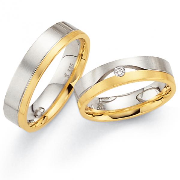 Trauringe Weiss-Gelbgold von Fischer 05 02333/055