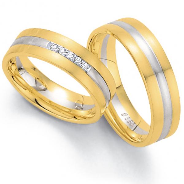 Trauringe Weiss-Gelbgold von Fischer 05 01775/060