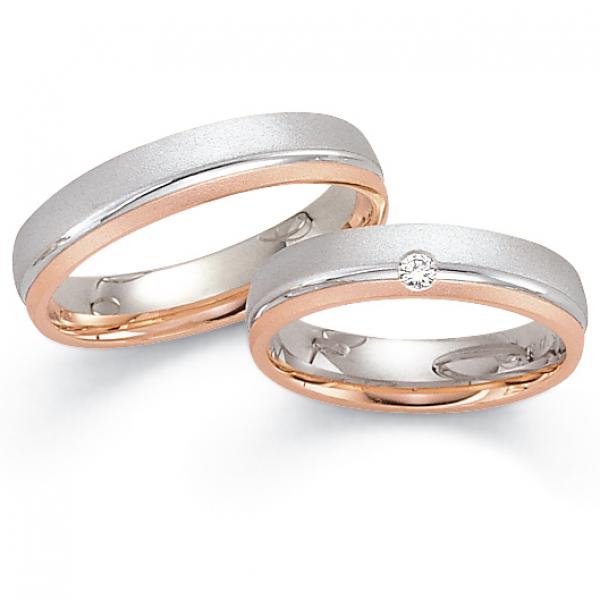 Trauringe Weiss-Rotgold von Fischer 05 02037/050