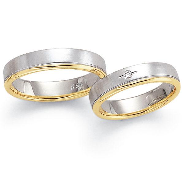 Trauringe Weiss-Gelbgold von Fischer 05 02274/050