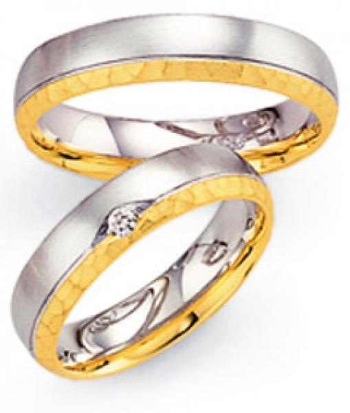 Trauringe Weiss-Gelbgold von Fischer 05 01519/050