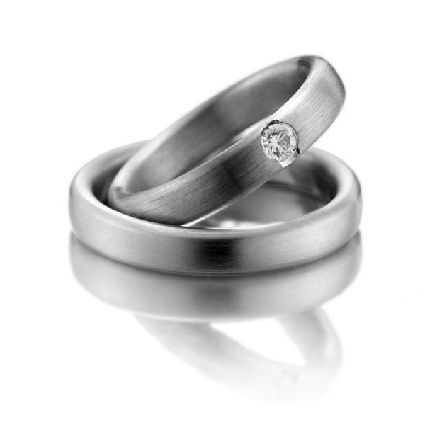 Trauringe Weissgold von Weidner 61086 + 71086
