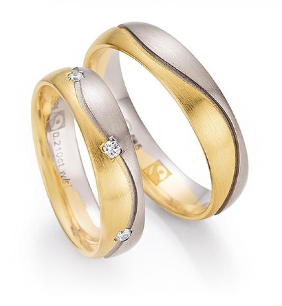 Trauringe Weiss-Gelbgold von Ruesch 33/30110-050