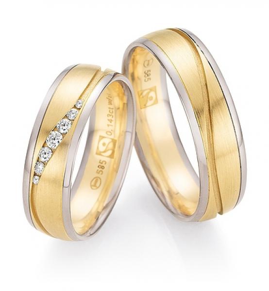 Trauringe Weiss-Gelbgold von Ruesch 33/30130-060