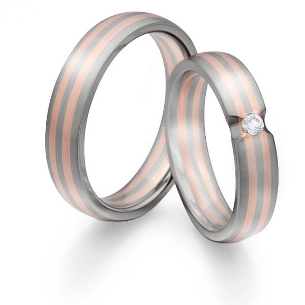 Trauringe Weiss-Rotgold von Kühnel 4735